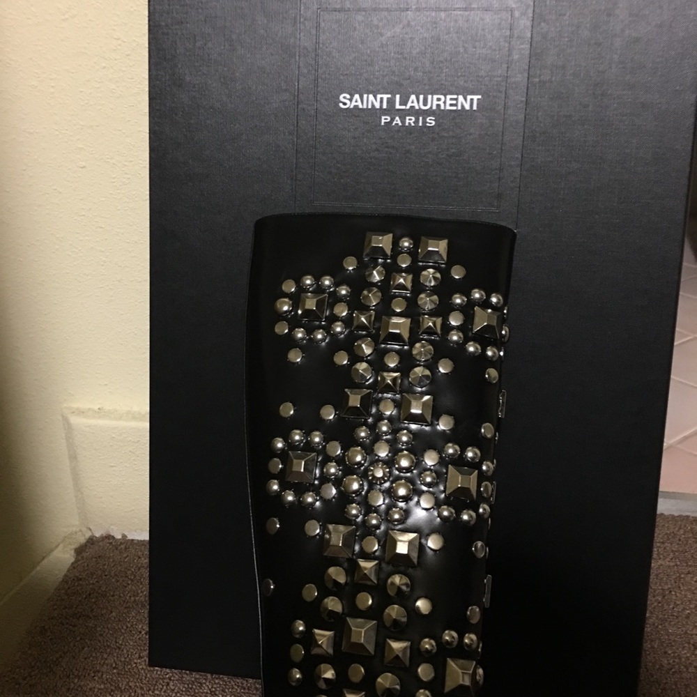 leather Studded YvesSaintLaurent Boots